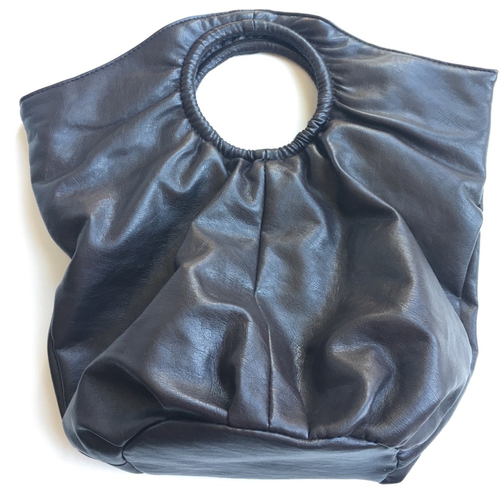 Brown bucket handbag purse